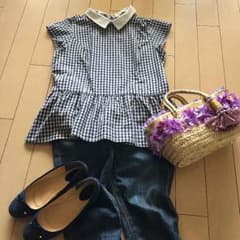 コシノヒロコ×しまむらコラボのペプラムトップスのサムネイル