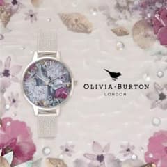 処分価格　 OLIVIA BURTON 花柄デザイン シルバー時計のサムネイル