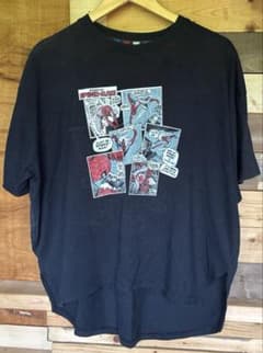 MARVEL Spider-Man コミック柄 Tシャツ ブラック Mサイズのサムネイル