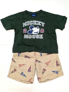 ミッキーマウス ディズニー Tシャツとショートパンツのセットアップ　100cmのサムネイル