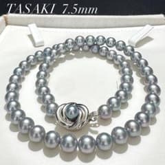田崎真珠/ブルーグレー】 TASAKI あこや真珠 パール ネックレス 7.5