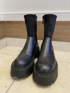 ZARA トラックソール付きソックススタイルアンクルブーツ　40  26cmのサムネイル