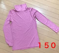 DYR様専用 ユニクロ ヒートテック タートルネック ピンク 長袖 150のサムネイル