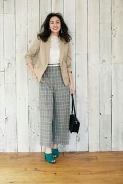 新品☆  チェック ワイドパンツのサムネイル