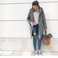 UNIQLO ライトウールブレンドフーデッドコートのサムネイル