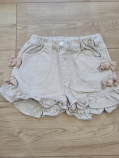 apres les courses ピンクベージュ リボン フリルショートパンツのサムネイル