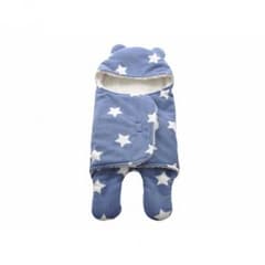 ★新品・未使用★ふわふわクマさんのベビーおくるみ♪♪ブルーのサムネイル