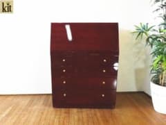 北谷家具　キットファニチャー　仔山羊革張り　ジュエリーボックス　ミラー付チェスト 北谷家具 キットファニチャー 仔山羊革張り ジュエリーボックス