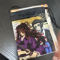Demon Slayer: Kimetsu no Yaiba drawstring bag featuring Kokushibo and Kaigaku