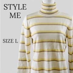 STYLE ME スタイルミー 長袖 ニット タートルネック ボーダー L
