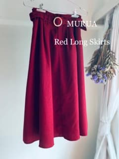 【大セール】MURUAレッドロングスカートのサムネイル