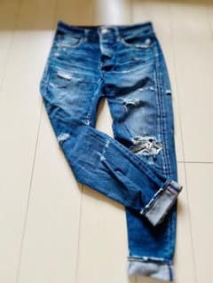 MOUSSY ダメージデニム スキニーのサムネイル