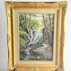 日光国立公園 乙女の滝 H. Suda 油彩 額装 油絵 油画 絵画 日光国立公園 乙女の滝 H. Suda 油彩 額装 油絵 油画 絵画 - メルカリ