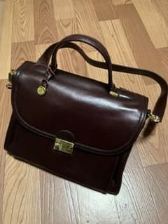 GOLD PFEIL ゴールドファイル レザー 2way ショルダー バッグ 茶 