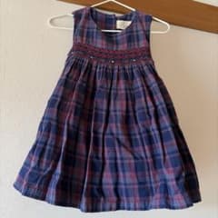 albetta キッズ チェック柄 スモッキングワンピースのサムネイル