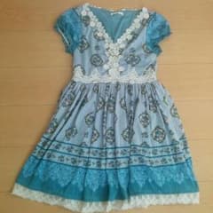 アクシーズファム　ロリ風☆ブルー　半袖パフスリーブ　ワンピースのサムネイル