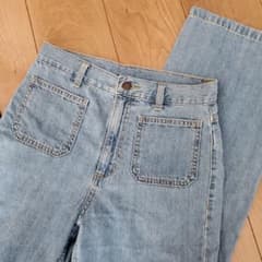 【美品】GU ジーユー　セミワイドデニムS　パッチポケットのサムネイル