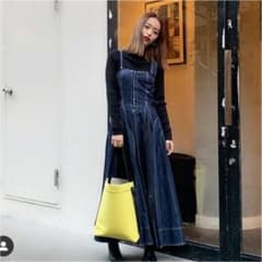 デニム　ビスチェワンピース　ロングドレス105 デニム ビスチェワンピース ロングドレス105 - メルカリ