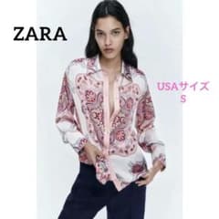 ZARA ペイズリー柄サテンシャツ 長袖のサムネイル