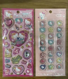 【正規品】ハローキティ シール　おはじきふうシールとキラキラジュエルシールのサムネイル