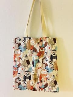フクロウと仲間たちのトートバッグ ハンドメイドのサムネイル