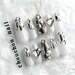 お急ぎ便A♡ ネイルチップ 量産型 韓国 ワンホン シンプル 地雷 オーダー 白 m63026150465_1.jpg?1711398247