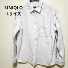 アイボリー 長袖シャツ Lサイズ 左胸ポケット