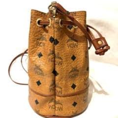 美品】MCM 巾着型 ショルダーバッグ ヴィセトス ブラウン バケット 