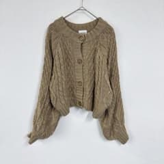 CLEIO ケーブル編みカーディガン ベージュ FREE