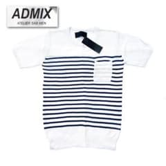 新品未使用！ADMIX アドミックス ボーダー柄 サマーニット Mのサムネイル