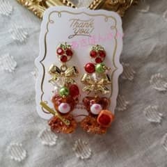 あさぽん様専用 いちご ジャムパン くまちゃん ピアス イヤリングのサムネイル