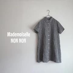 Mademoiselle NON NON リネン ピンタックシャツ チュニック マドモアゼルノンノン リネン ギンガムチェック チュニックシャツ 38