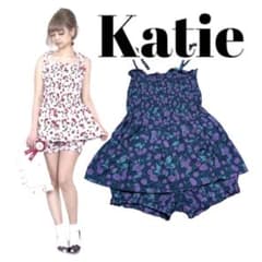 Katie チェリー ワンピース Katie さくらんぼ チェリー ワンピース 黒 ブラック