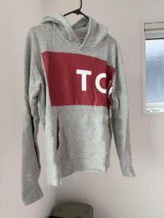 TOMMY M グレー/赤 フード付きパーカーのサムネイル