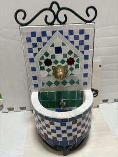 モロッコ製 ハンドメイド モザイクタイル 壁掛け噴水 本物の水が流れるインテリアのサムネイル