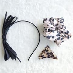 VINGTAINE　レディース　カチューシャ　シュシュ　クリップ　リボン　セット