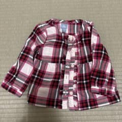 baby GAP チェックシャツ　赤ピンク系　80 春　秋 ベビーギャップのサムネイル