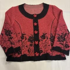 ノコ オーノNOKO PLEATS 花柄刺繍ボタン付き長袖カーディガン - メルカリ