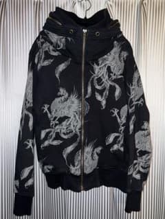 00s gimmick hooded cotton jkt Y2K 日本製 総柄 00s gimmick zip-up hoodie archive 総柄 鳳凰 - メルカリ