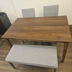 愛知引渡】ダイニングテーブル チェア セット 幅120 奥行75 高さ70