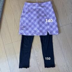 パープル チェック柄 スカート140のサムネイル