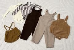 【ベビー服セット】80/長袖ロンパース/オーバーオール（サロペット） 6点セットのサムネイル
