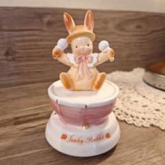 美品＊アンティーク】ファンキーラビット＊オルゴール うさぎ - メルカリ