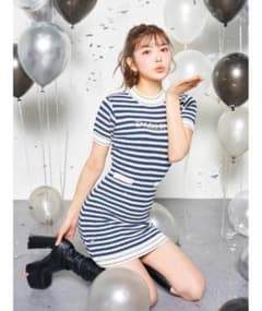 Darich ボーダーニットミニワンピースのサムネイル
