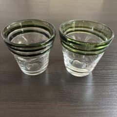 東洋佐々木ガラス　焼酎道楽ロックグラス　2個セット 深緑のサムネイル