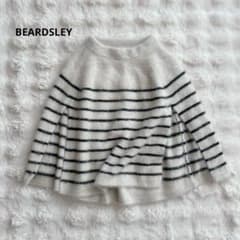 ビアズリー★ ファーニットポンチョ　フォックス　カシミヤ　ボーダー ビアズリー☆ ファーニットポンチョ フォックス カシミヤ ボーダー