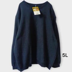 タグ付き 5L 裏起毛スウェットトップス ブラック