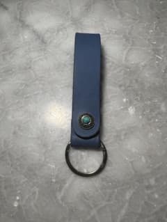 ハンドメイド 本革 キーリング ブルーのサムネイル