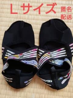 ランウェイキュアソール　姿勢矯正　ヨガソックス Lサイズ ブラック　花柄のサムネイル