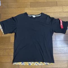 LONG MAI Tシャツ ブラック チェック柄 Mサイズのサムネイル